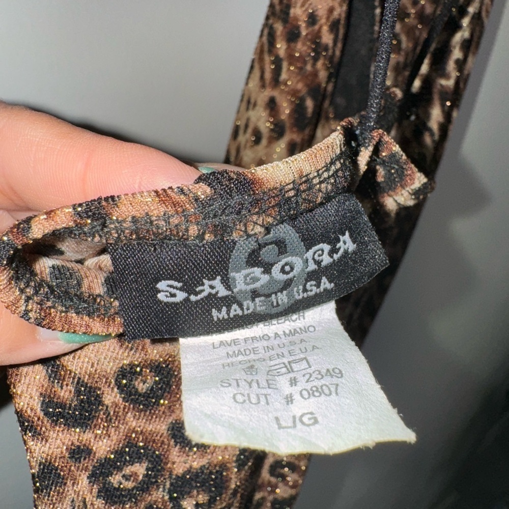 Vintage Y2K SABORA Dress Women’s Cheetah Print Maxi - Picture 5 of 6